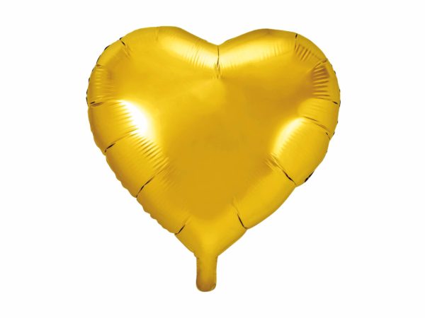 balon foliowy serce, złoty 48 cm, balony i dekoracje balonowe, balonowe bukiety, balony z helem