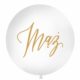 biały balon gigant z napisem mąż, balon 1m, ślubny balon gigant, wielki balon na wesele, dekoracje weselne