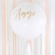 biały balon gigant ze złotym napisem amour, balon 1m, ślubny balon gigant, wielki balon na wesele, dekoracje weselne