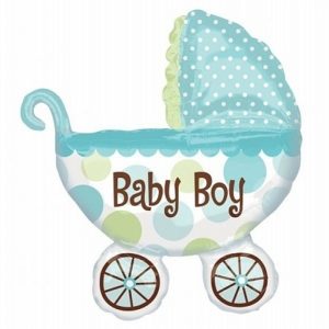 balon foliowy wózek dziecka, balon foliowy na roczek dla chłopca, balon na chrzest, balon na baby shower, balon It's a boy