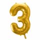 balony na imprezy, dekoracje złote na imprezę, balon cyfra foliowa 3, złote balony urodzinowe cyfry, , złoty balon cyfra 86 cm,