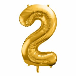 dekoracje złote na imprezę, balon cyfra foliowa 2, złote balony urodzinowe cyfry, , złoty balon cyfra 86 cm, balony na imprezy,