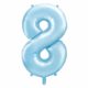niebieski balon cyfra 8, balon cyfra foliowa 8, dekoracje błękitne na imprezę, niebieskie i błękitne balony urodzinowe cyfry, balony na imprezy, 86 cm,