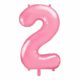 różowy balon cyfra 2, balon cyfra foliowa 2, różowe dekoracje na imprezę, jasno różowe balony urodzinowe cyfry, balony na imprezy, 86 cm,