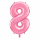 różowy balon cyfra 8, balon cyfra foliowa 8, różowe dekoracje na imprezę, jasno różowe balony urodzinowe cyfry, balony na imprezy, 86 cm,