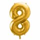 złoty balon cyfra 8, balon cyfra foliowa 8, dekoracje złote na imprezę, złote balony urodzinowe cyfry, balony na imprezy, 86 cm,