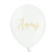 balon biały ze złotym nadrukiem Amour, balony na ślub, balony z helem na wesele