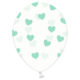 balony przezroczyste w serduszka, transparentne balony crystal w miętowe serduszka, dekoracje urodzinowe i weselne miętowe