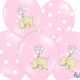 balony różowe ze słonikiem, balony na Roczek, balony z helem dla malucha, Chrzciny, urodzinki