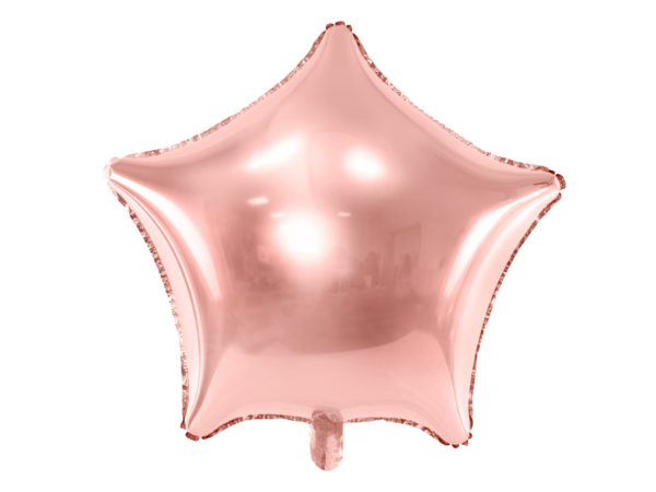 balon foliowy gwiazdka różowe złoto, 48 cm, balon na hel, balon gwiazdka helowy golden rose