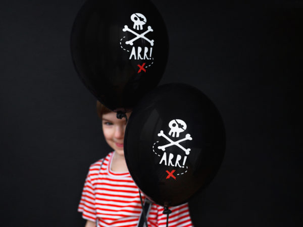 dekoracje na przyjęcia piraci, piracki balon 30 cm, balon na przyjęcie dla chłopca, dekoracje balonowe piraci,