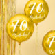 złoty balon cyfra 70, złoty balon na70 urodziny, balony na 70tke