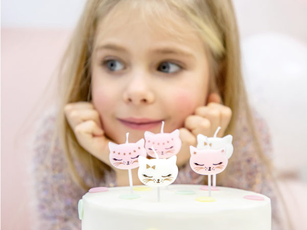 świeczki na tort, świeczki na tort urodzinowy kotek, świeczki urodzinowe kotek,