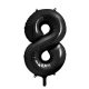 balon cyfra 8 czarna, 86 cm, balon helowy, balon z helem, dekoracje baonowe, balony urodzinowe, czarne balony cyfry