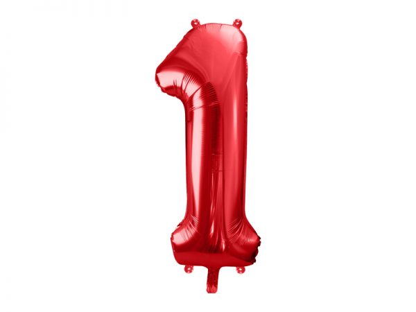 czerwony balon cyferka 1